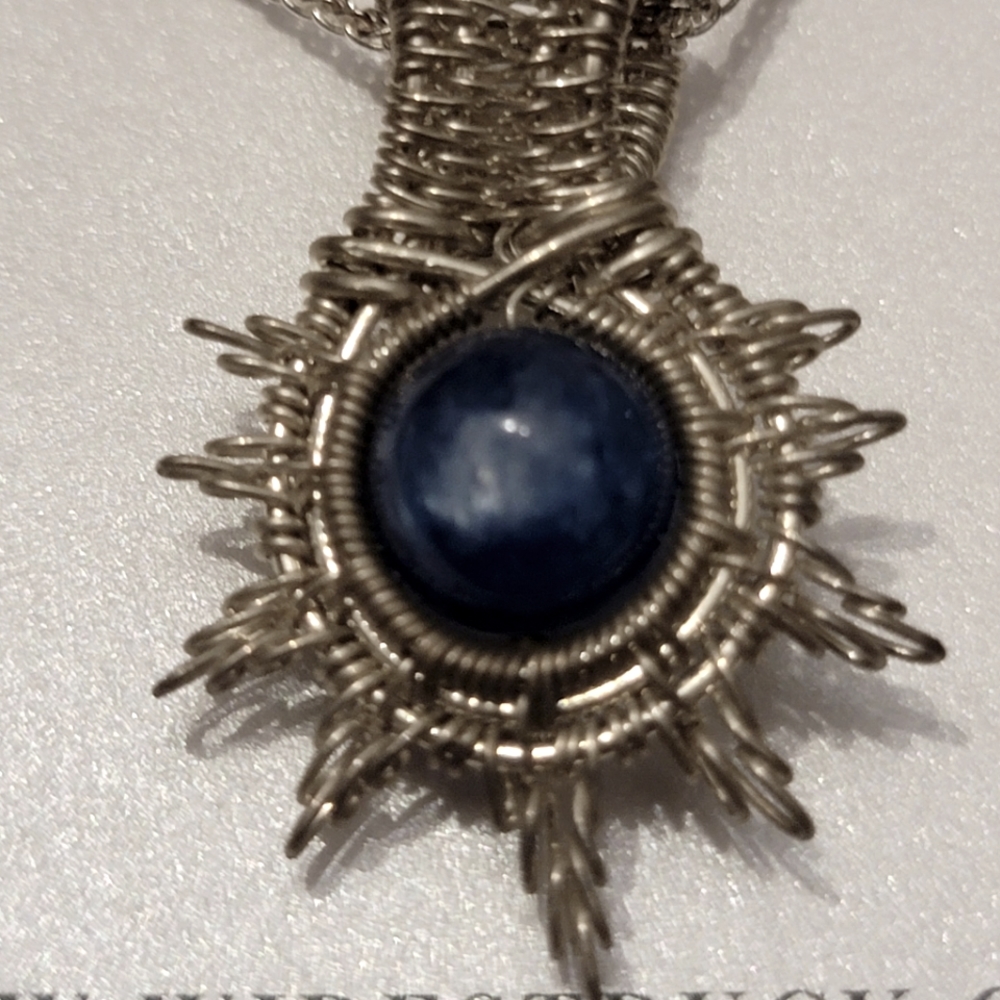 Sun Starburst Pendant Kyanite Boho
